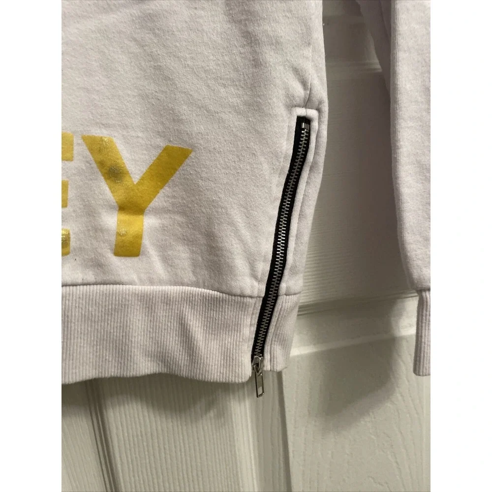 Mickey Mouse Sweatshirt Adult Small White Gold Black 1928 Zippers Pullover Faded